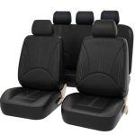 Set 11 huse scaun auto UNIVERSALE din piele ecologica NEGRU AG338E