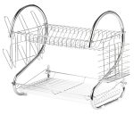 Uscator de vase din otel cu doua niveluri AVX-AG373 - imagine 3