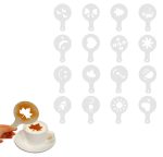 Set 16 sabloane reutilizabile pentru ornarea desertului sau a cafelei - imagine 6