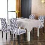 Husa universala pentru scaune clasice, model ROMB, culoare GRI + ALB - imagine 5