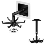 Umeras rotativ de bucatarie cu 6 carlige, material ABS, lungime 11 cm, culoare Negru - imagine 3