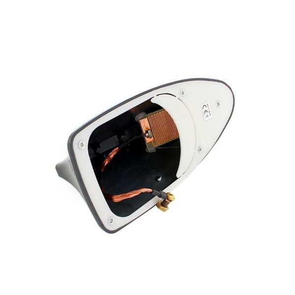 Antena auto activa AM - FM tip "SHARK TAIL" culoare ALB