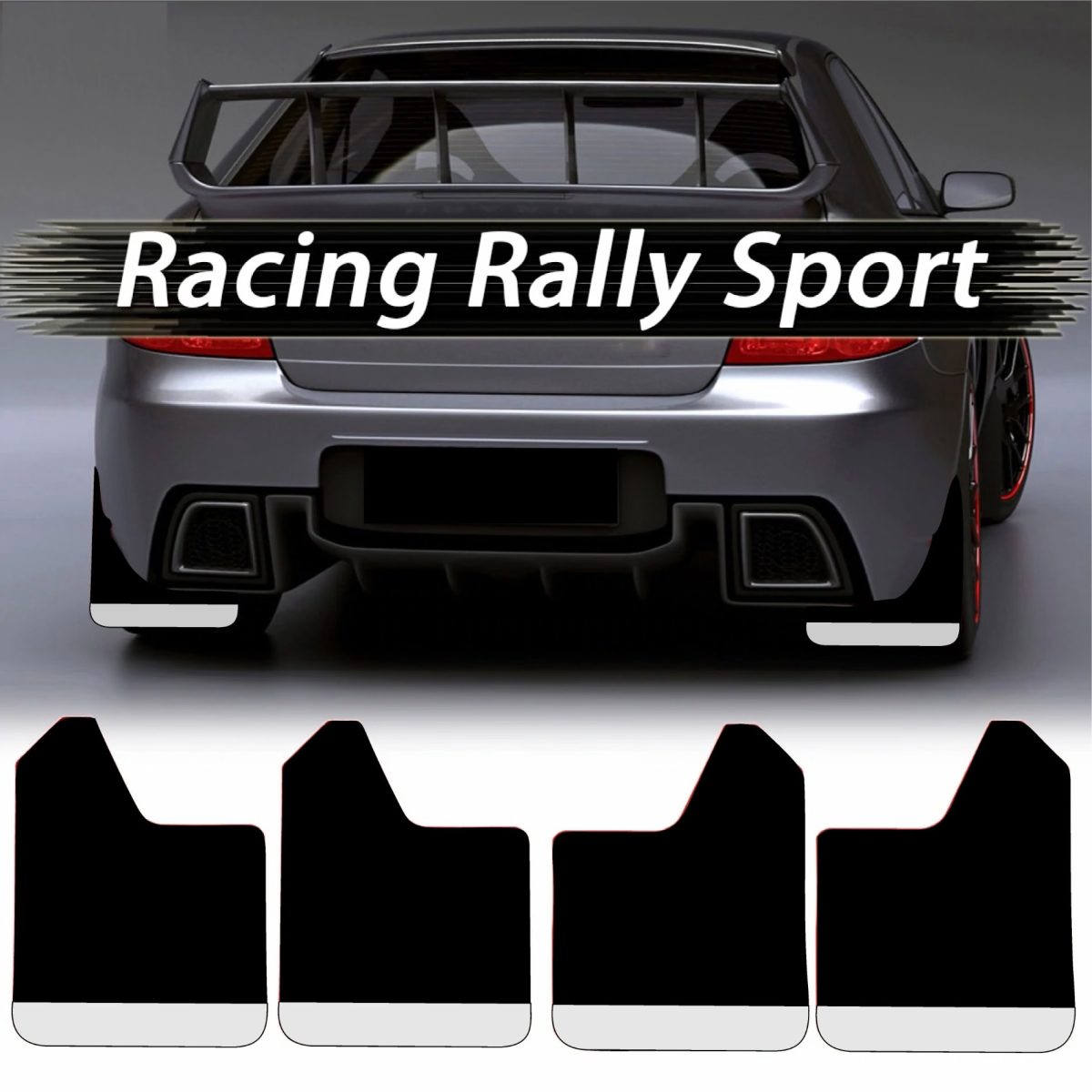 Set 4 Aparatori Noroi Sport Din Cauciuc Pentru Autoturisme, Universale, Model Silver, Dimensiune 30 X 23Cm - Imagine 1