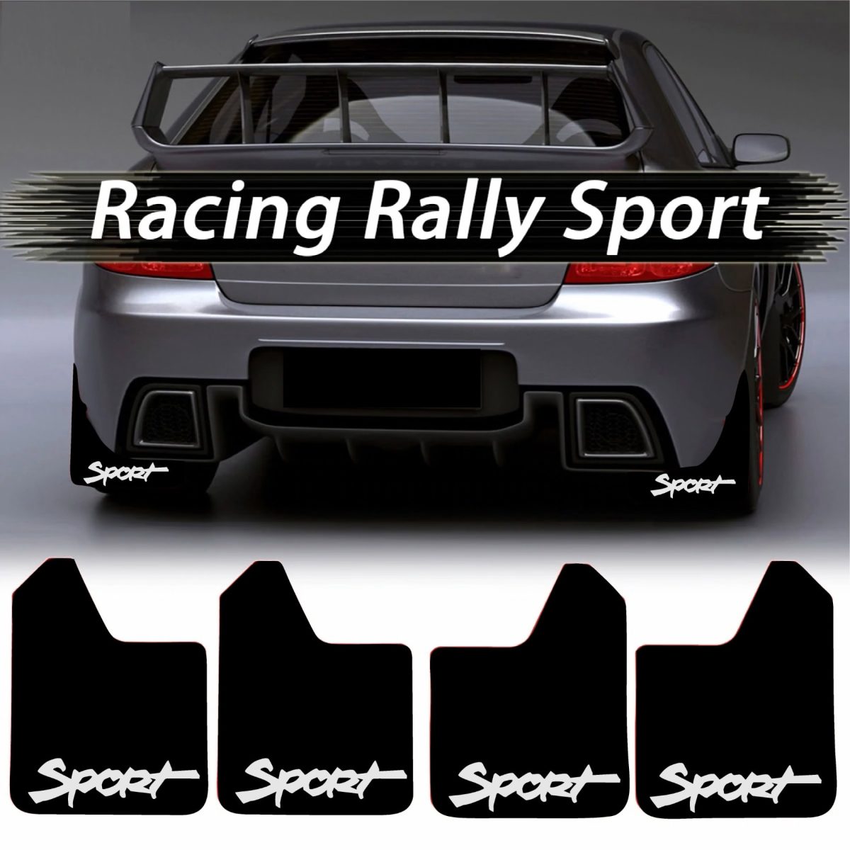 Set 4 Aparatori Noroi Sport Din Cauciuc Pentru Autoturisme, Universale, Model Sport, Dimensiune 30 X 23Cm - Imagine 1