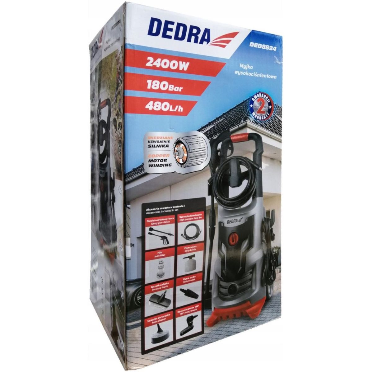Aparat De Curatat Cu Presiune, 2400 W, 180 Bar, 480 L/H, Dedra