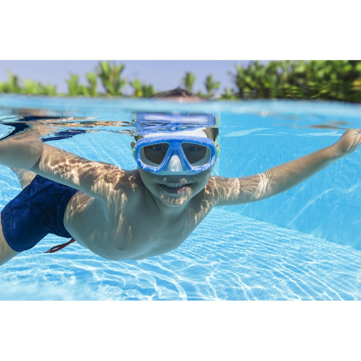 Ochelari De Tip Masca Pentru Inot Si Scufundari, Pentru Copii, Varsta 3+, Culoare Albastru