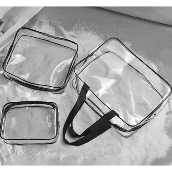 Set 3 organizatoare de cosmetice, transparent