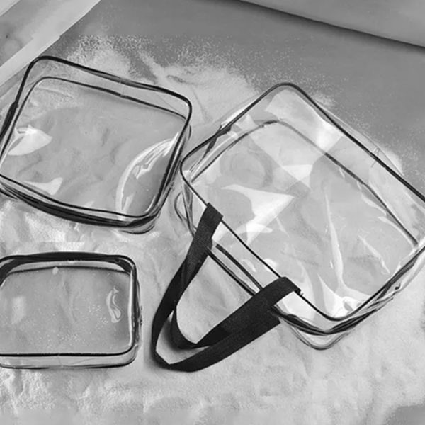 Set 3 organizatoare de cosmetice, transparent