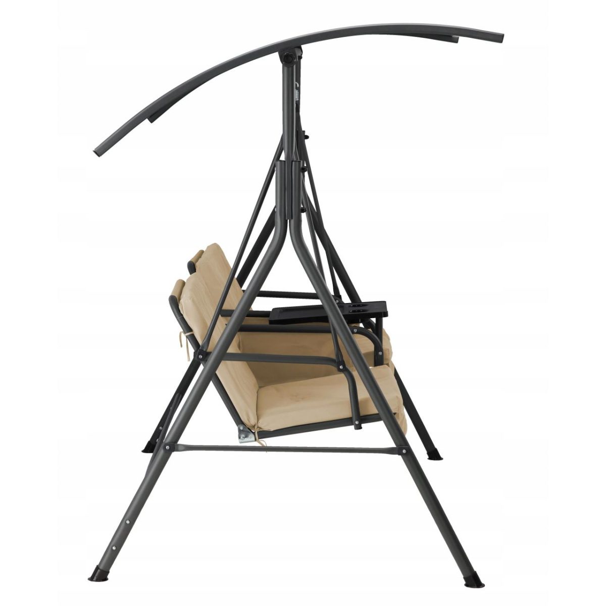 Balansoar Gradina, 2 Locuri, Cu Masuta, Perne, Crem, 180X117X162 Cm, Melinda