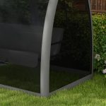 Balansoar gradina, 3 locuri, cu plasa insecte, gri inchis, 240x140x197 cm, functie pat, max 300 kg, Monte Carlo