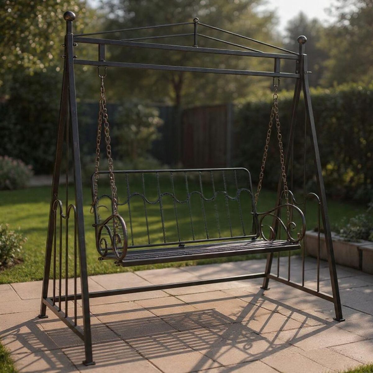 Balansoar Gradina, Metalic, Cu Arcada, Pergola, 2 Locuri, Bronz Antic, 162X90X205 Cm, Don - Imagine 3
