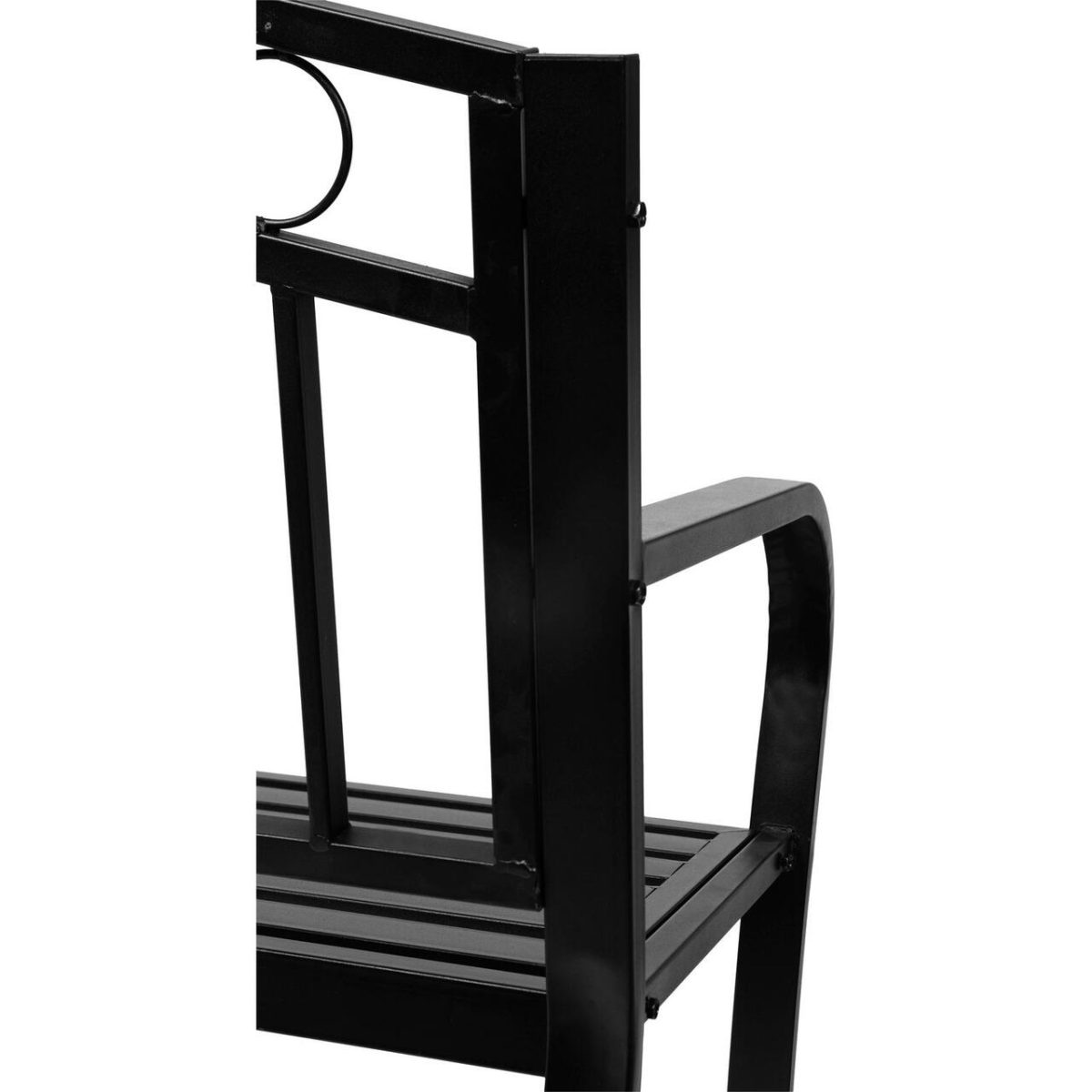 Banca De Gradina, Cu Masuta Extensibila, Structura Metal, Negru, 127X53X84 Cm, Pegi