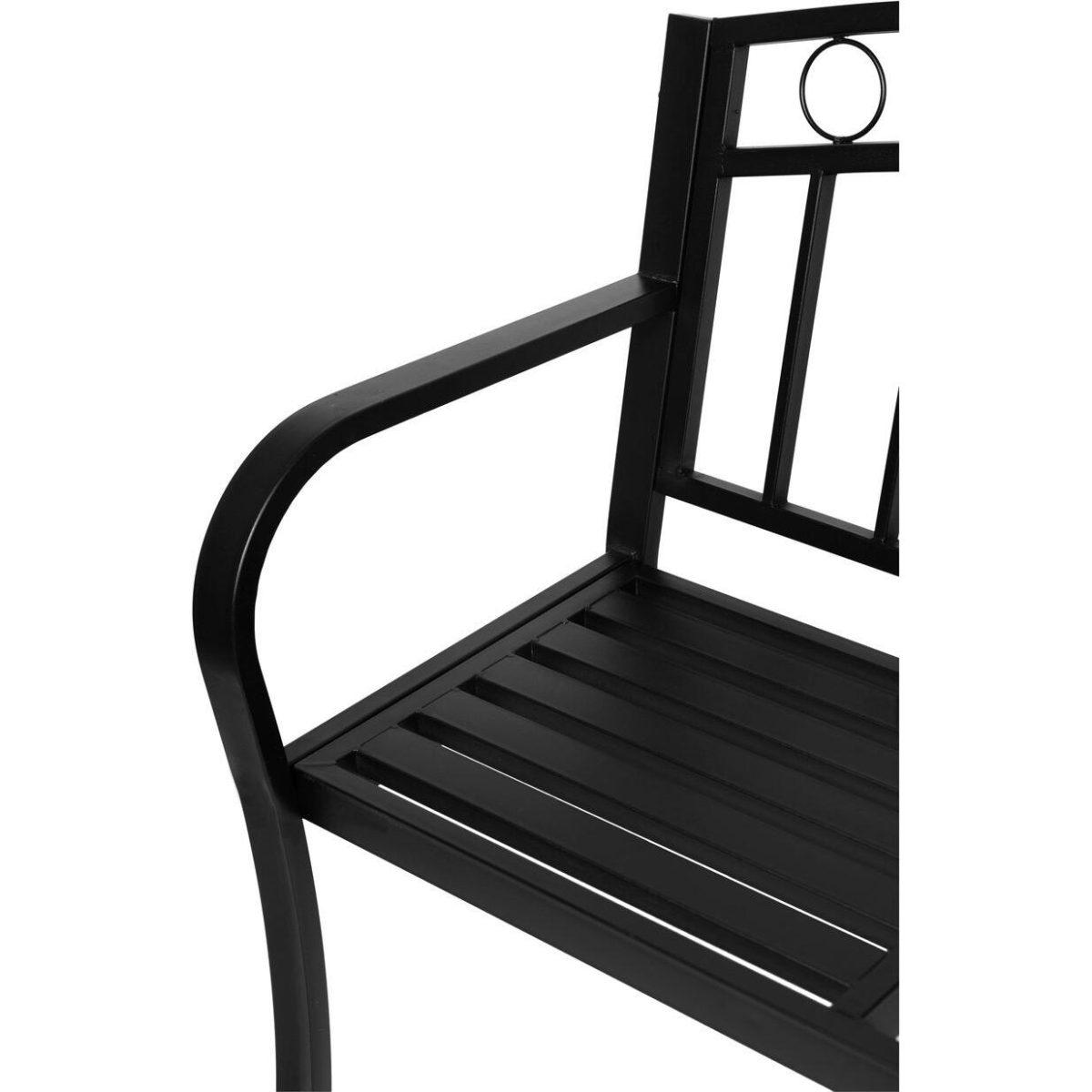 Banca De Gradina, Cu Masuta Extensibila, Structura Metal, Negru, 127X53X84 Cm, Pegi