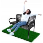 Banca de gradina, plastic, structura metal, maro inchis, 125x60x80 cm, Garden Line - imagine 5
