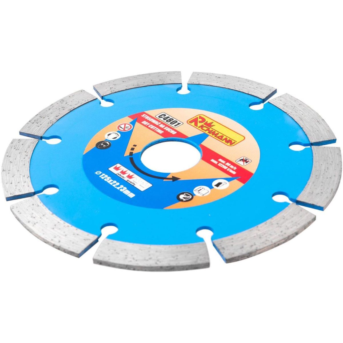 Disc Diamantat Segmentat, Beton, Taiere Uscata, 125 Mm/22.23 Mm, Richmann