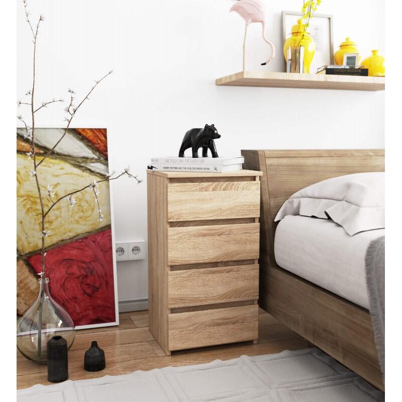 Comoda, placa laminata, 4 sertare, stejar Sonoma, 40x35x74 cm Comoda, Placa Laminata, 4 Sertare, Stejar Sonoma, 40X35X74 Cm