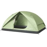 Cort camping, 2-3 persoane, impermeabil, cu geanta, verde, 205x275x135 cm