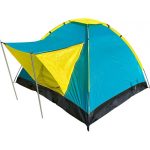 Cort camping, Strend Pro, 3-4 persoane, poliester cu rezistenta UV, impermeabil, 205x205x120 cm