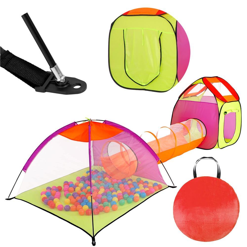 Cort De Joaca Pentru Copii, Springos, 3 In 1, Igloo Si Casuta, Cu Tunel, Husa, 389X120X115 Cm