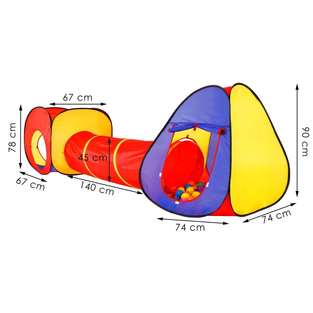 Cort De Joaca Pentru Copii, Springos, 3 In 1, Igloo Si Cub, Cu Tunel, Husa, 245X74X90 Cm
