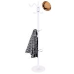 Cuier metalic, 12 carlige, baza marmura, alb, 174 cm, Springos