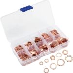 Set 200 de șaibe din cupru, 9 dimensiuni diferite, pentru buson baie de ulei sau alte reparatii - imagine 2