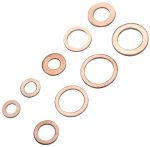 Set 200 de șaibe din cupru, 9 dimensiuni diferite, pentru buson baie de ulei sau alte reparatii - imagine 5