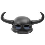 Casca Moto "Viking" cu Coarne, imbracata in piele ecologica, cu ochelari - imagine 2
