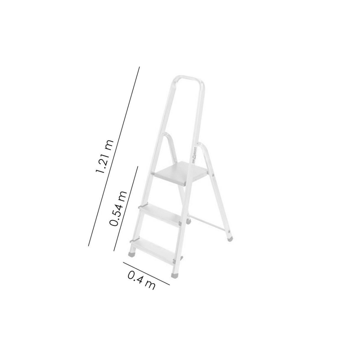 Scara Aluminiu, 2 Trepte, Platforma, Max 125 Kg, 1.21 M, Drabest