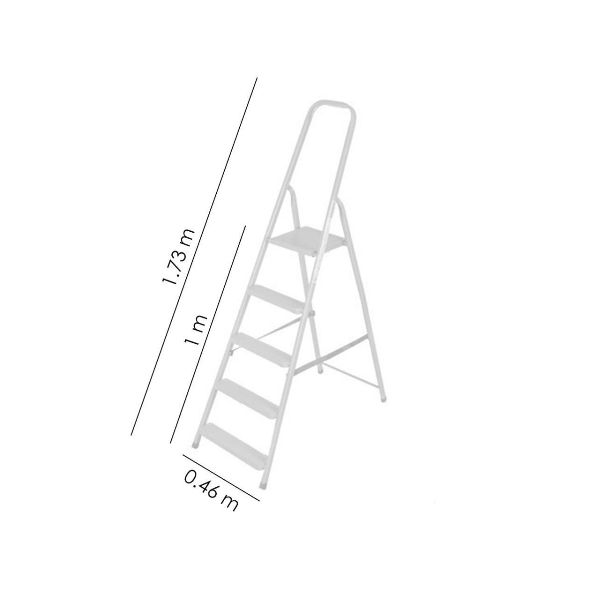 Scara Otel, 4 Trepte, Platforma, Max 125 Kg, 1.73 M, Drabest