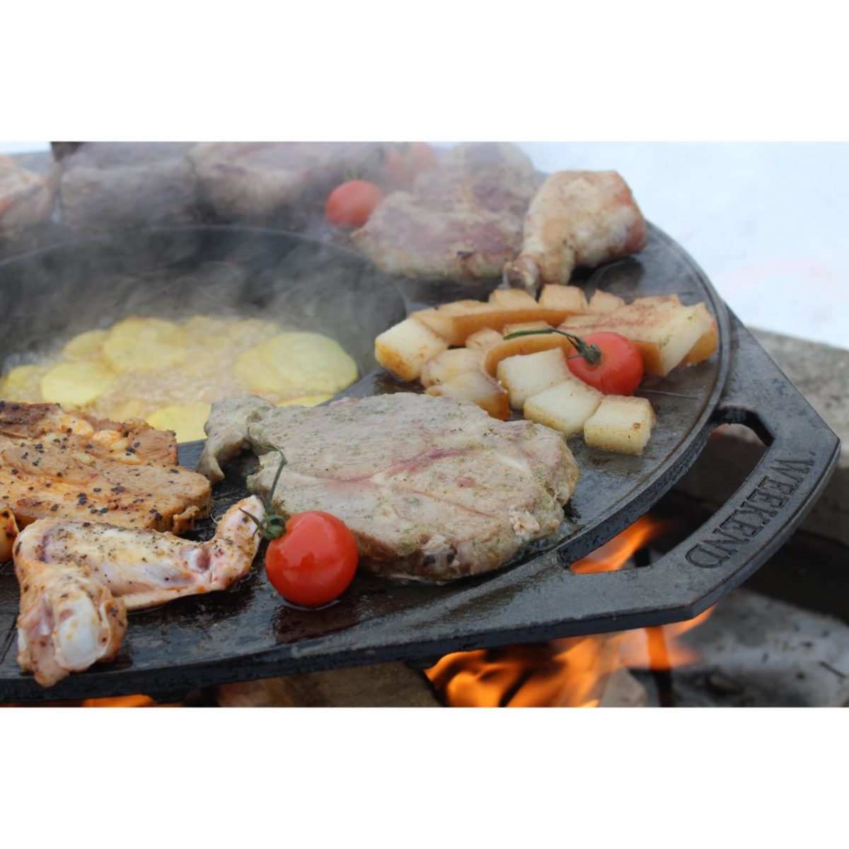 Disc Pentru Gratar, Fonta, Tip Grill, Cu Picioare, 52 Cm, Mixt Barbeque 