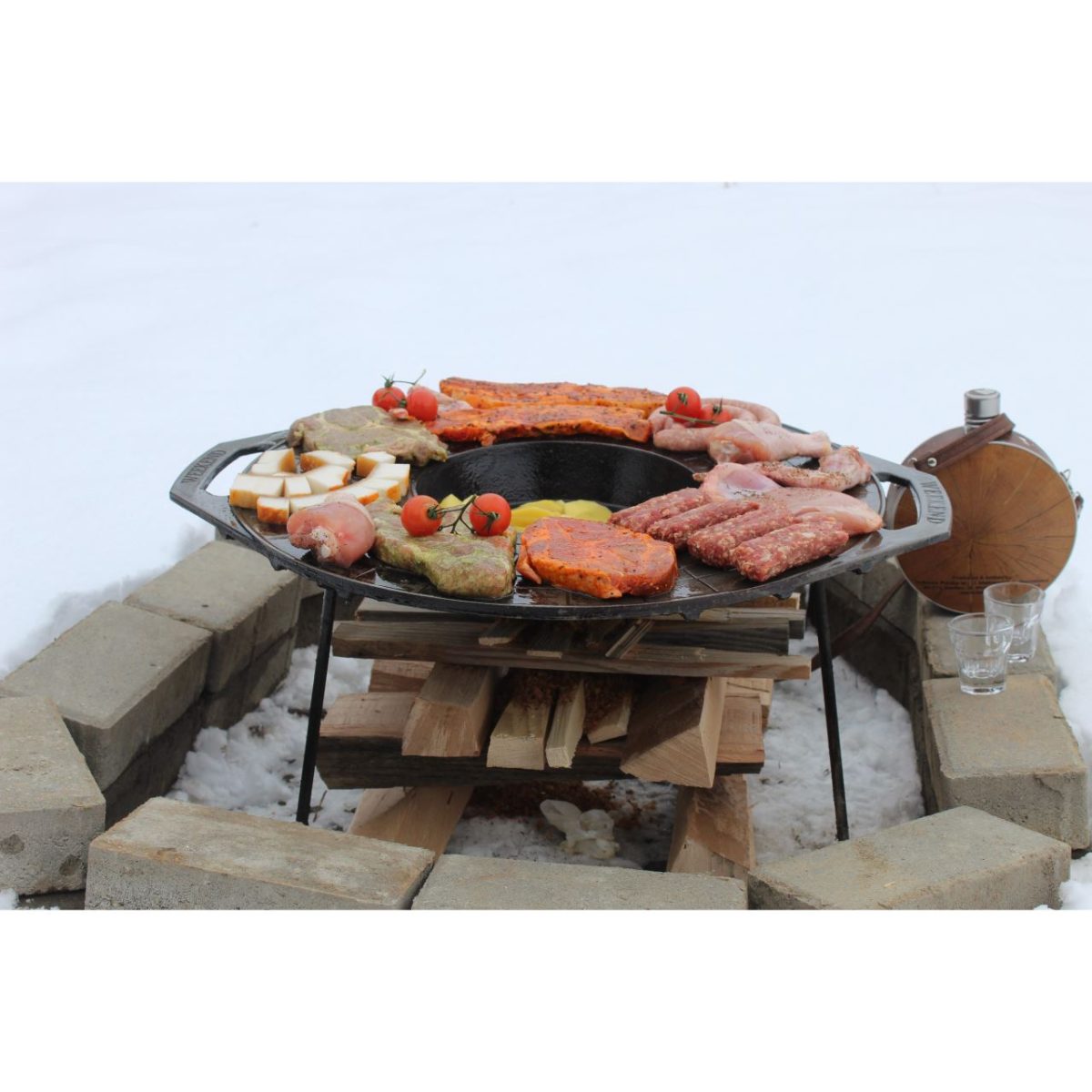 Disc Pentru Gratar, Fonta, Tip Grill, Cu Picioare, 52 Cm, Mixt Barbeque 
