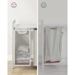 Dulap baie, Artool, placa raft MDF, cadru otel, 3 compartimente rufe, alb, 92.5x33x72 cm