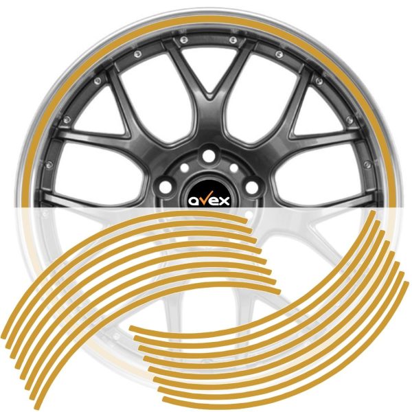 Set 16 inele autocolant jante Gold Lucios