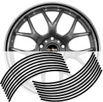 Set 16 inele autocolant jante Negru Lucios