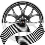 Set 16 inele autocolant jante Negru Lucios