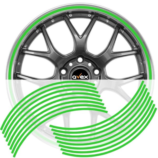 Set 16 inele autocolant jante Verde Lucios