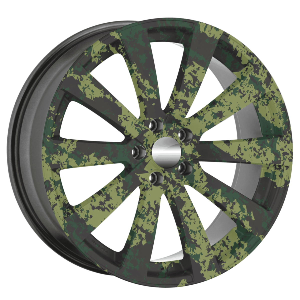 Set 4 Folii Imprimate Outdoor Cu Ecosolvent, Autoadezive, Pentru Decorarea Jantelor Auto, Dimetru 60 Cm, Model Fjt-07