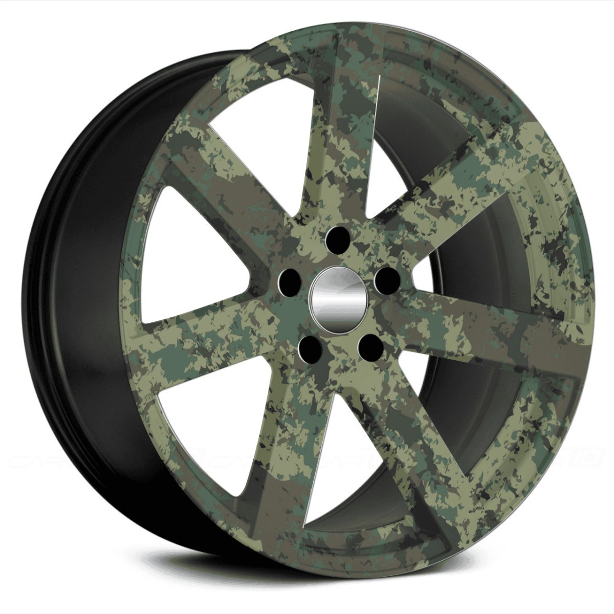 Set 4 Folii Imprimate Outdoor Cu Ecosolvent, Autoadezive, Pentru Decorarea Jantelor Auto, Dimetru 60 Cm, Model Fjt-07
