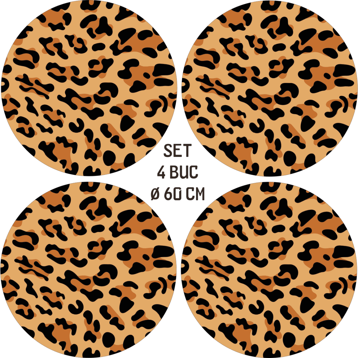 Set 4 Folii Imprimate Outdoor Cu Ecosolvent, Autoadezive, Pentru Decorarea Jantelor Auto, Dimetru 60 Cm, Model Fjt-12