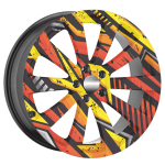 Set 4 Folii Imprimate Outdoor cu EcoSolvent, autoadezive, pentru decorarea jantelor auto, dimetru 60 cm, model FJT-13 - imagine 3