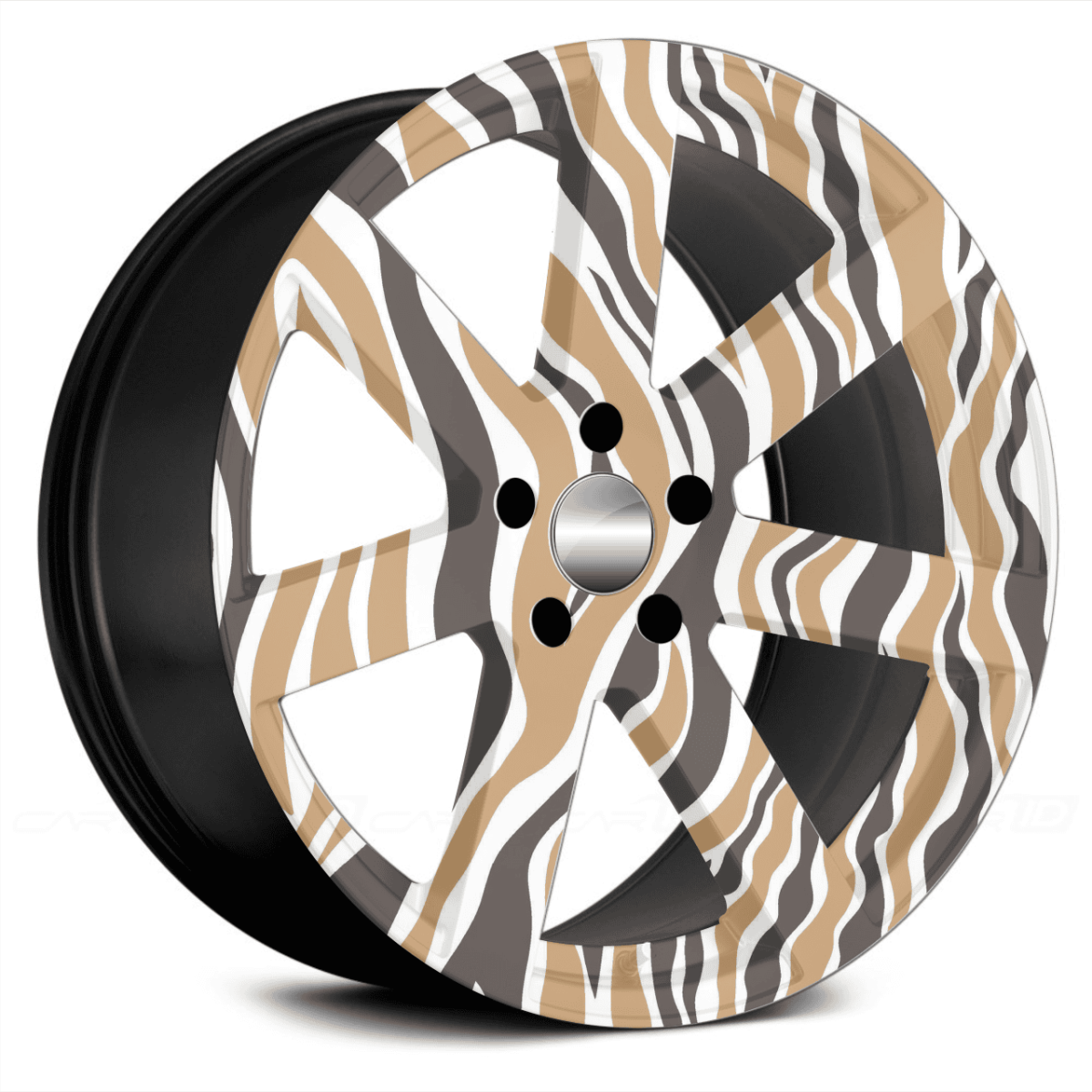 Set 4 Folii Imprimate Outdoor Cu Ecosolvent, Autoadezive, Pentru Decorarea Jantelor Auto, Dimetru 60 Cm, Model Fjt-14