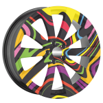 Set 4 Folii Imprimate Outdoor cu EcoSolvent, autoadezive, pentru decorarea jantelor auto, dimetru 60 cm, model FJT-15 - imagine 3