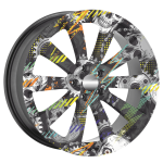 Set 4 Folii Imprimate Outdoor cu EcoSolvent, autoadezive, pentru decorarea jantelor auto, dimetru 60 cm, model FJT-20 - imagine 3