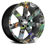 Set 4 Folii Imprimate Outdoor cu EcoSolvent, autoadezive, pentru decorarea jantelor auto, dimetru 60 cm, model FJT-20 - imagine 2