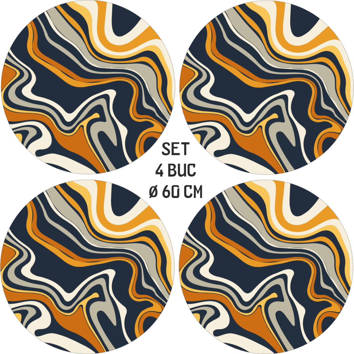 Set 4 Folii Imprimate Outdoor Cu Ecosolvent, Autoadezive, Pentru Decorarea Jantelor Auto, Dimetru 60 Cm, Model Fjt-21 - Imagine 4