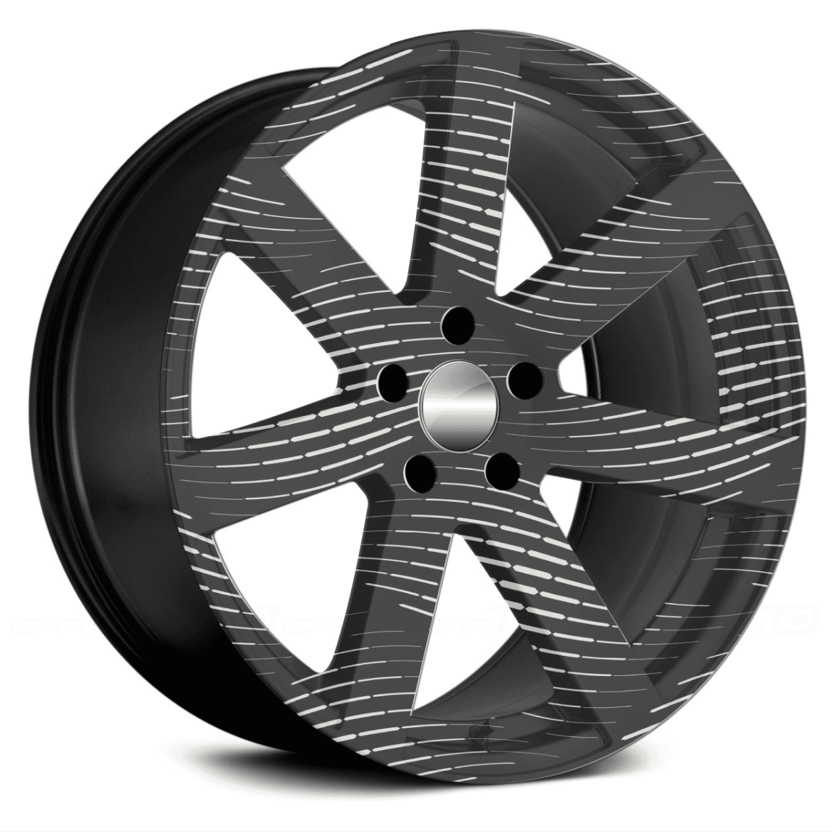 Set 4 Folii Imprimate Outdoor Cu Ecosolvent, Autoadezive, Pentru Decorarea Jantelor Auto, Dimetru 60 Cm, Model Fjt-23