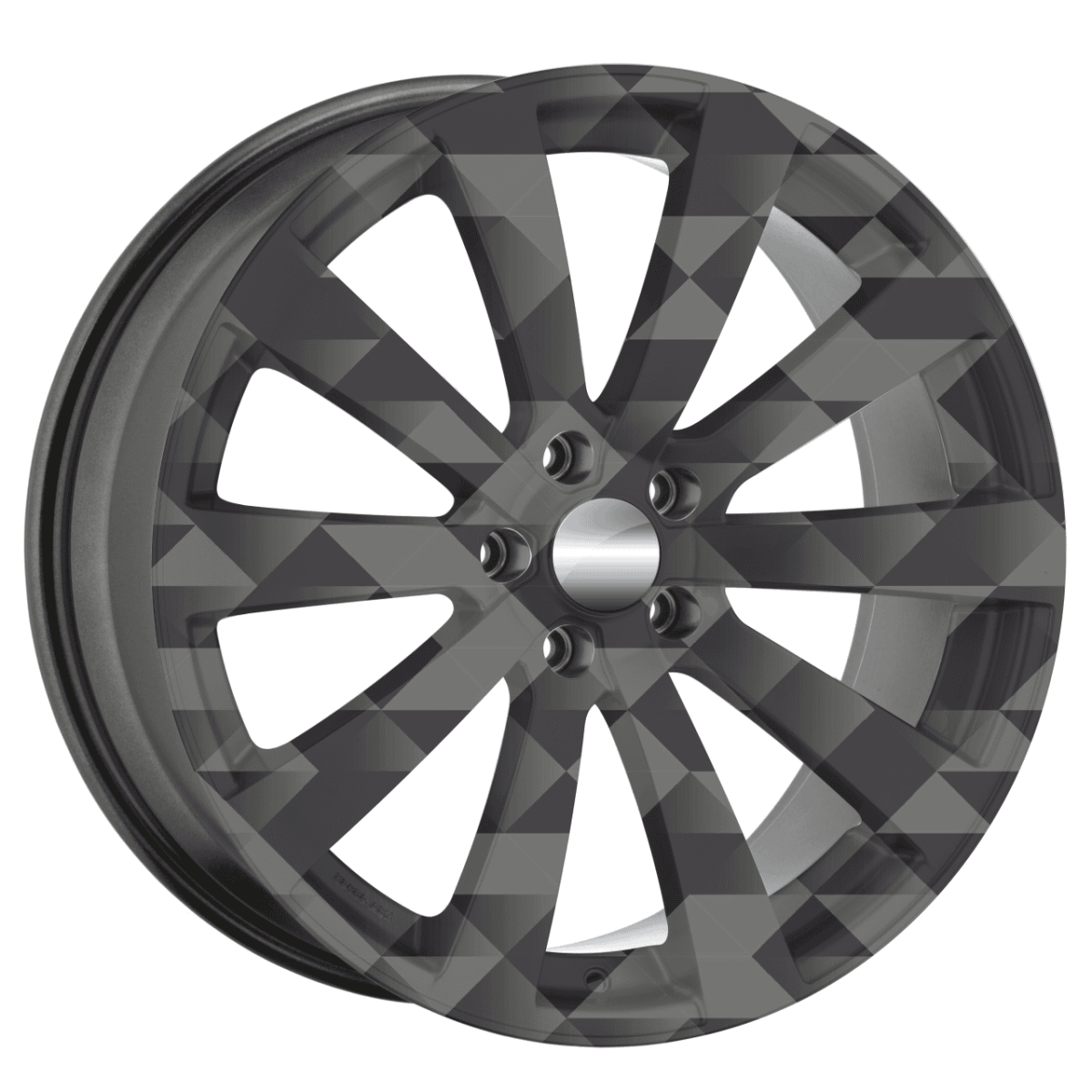 Set 4 Folii Imprimate Outdoor Cu Ecosolvent, Autoadezive, Pentru Decorarea Jantelor Auto, Dimetru 60 Cm, Model Fjt-25