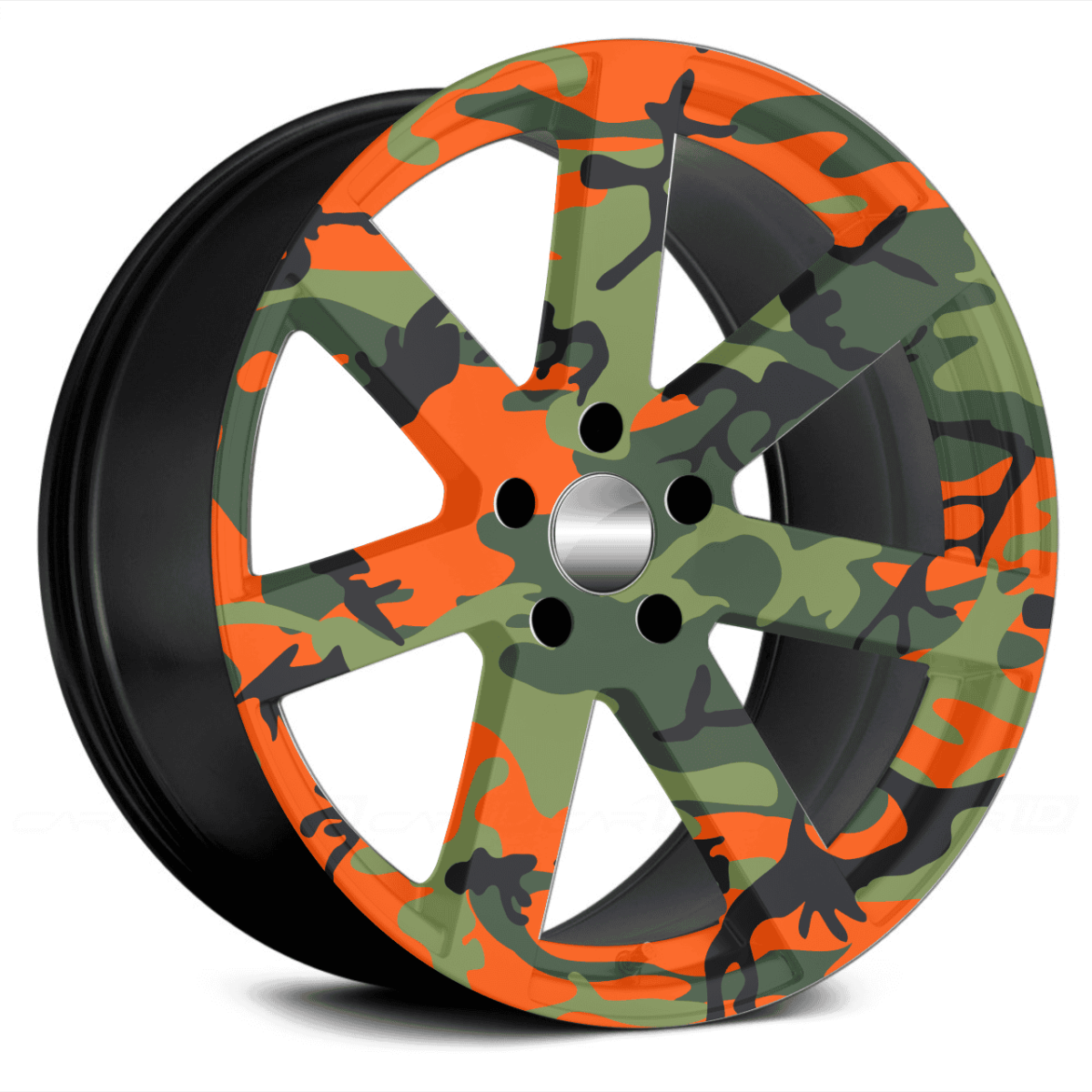 Set 4 Folii Imprimate Outdoor Cu Ecosolvent, Autoadezive, Pentru Decorarea Jantelor Auto, Dimetru 60 Cm, Model Fjt-29