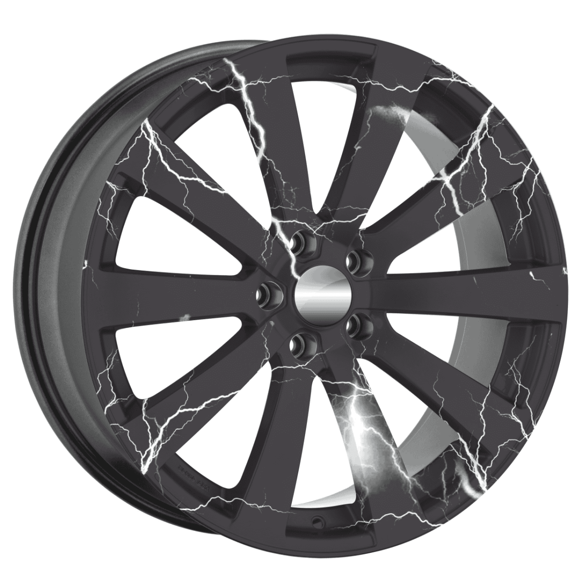 Set 4 Folii Imprimate Outdoor Cu Ecosolvent, Autoadezive, Pentru Decorarea Jantelor Auto, Dimetru 60 Cm, Model Fjt-34
